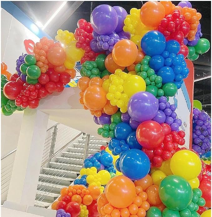 412pcs Rainbow Balloon Arch Kit Assorted Colors 18 12 10 5 Inch, Different - Image 4