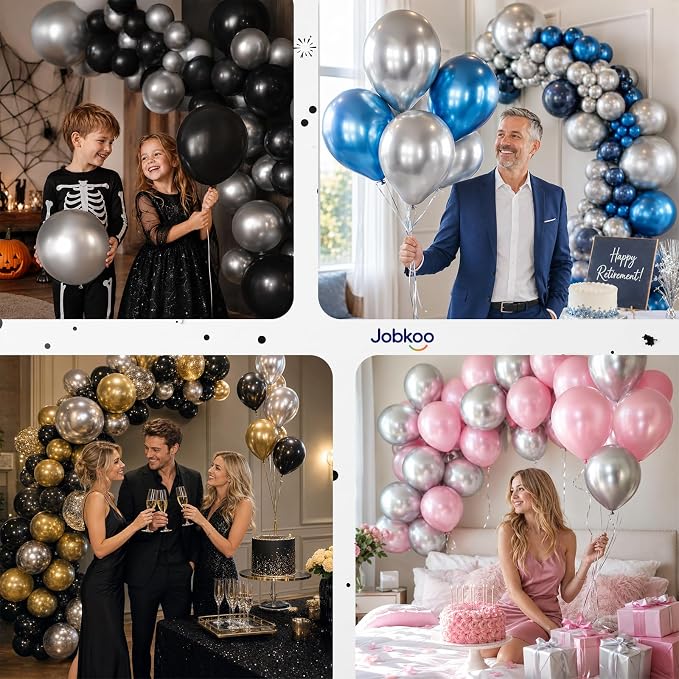 Jobkoo Silver Balloons 12 Inch - Image 7