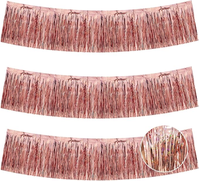 BEISHIDA Laser Rose Gold Fringe Garland Banner Wall Tinsel Foil Streamers | by Beishida