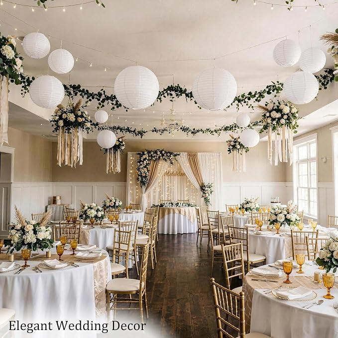 White Paper Lanterns, Baby Showers, Classrooms, Graduation Parties and Clean - Image 2