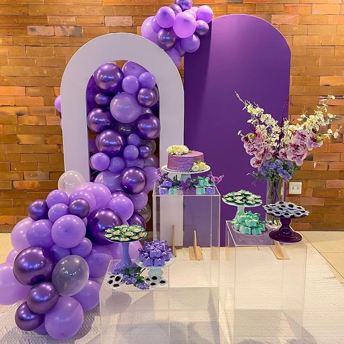 Voircoloria 105pcs Purple Party Latex Balloons, 12inch | - Image 8