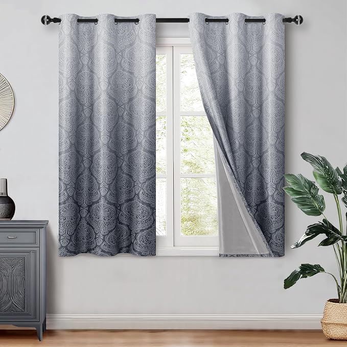 DWCN 100% Blackout Curtains for Bedroom 54 Inch Long by DWCN