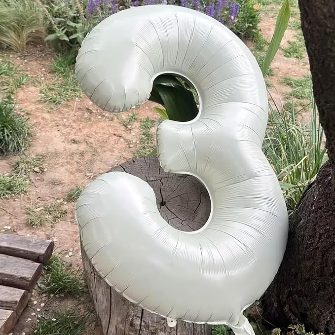40 Inch Beige Number 5 Foil Balloon - Image 8
