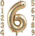 Champagne Gold 6 Balloon Number, 40 Inch Light Gold 6 Balloons Big Foil Mylar by BBPOOL