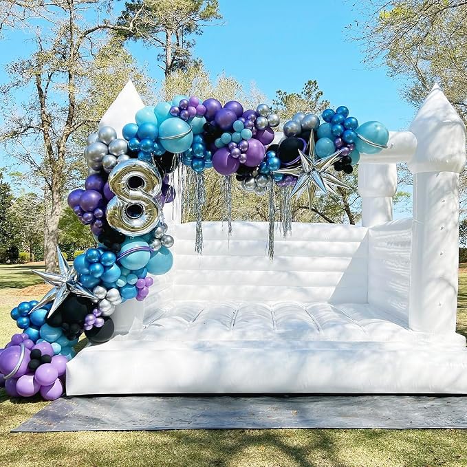 12inch Space Balloons with Black Metallic Blue Purple Silver Balloons | - Image 6