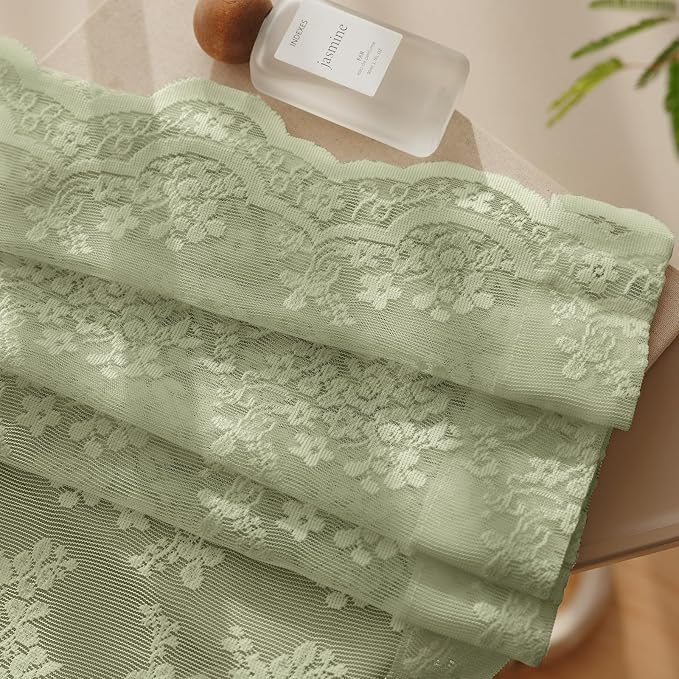 Anmao Vintage Lace Curtains 90 Inches Long 2 Panels Set, Romantic Elegant Light - Image 8