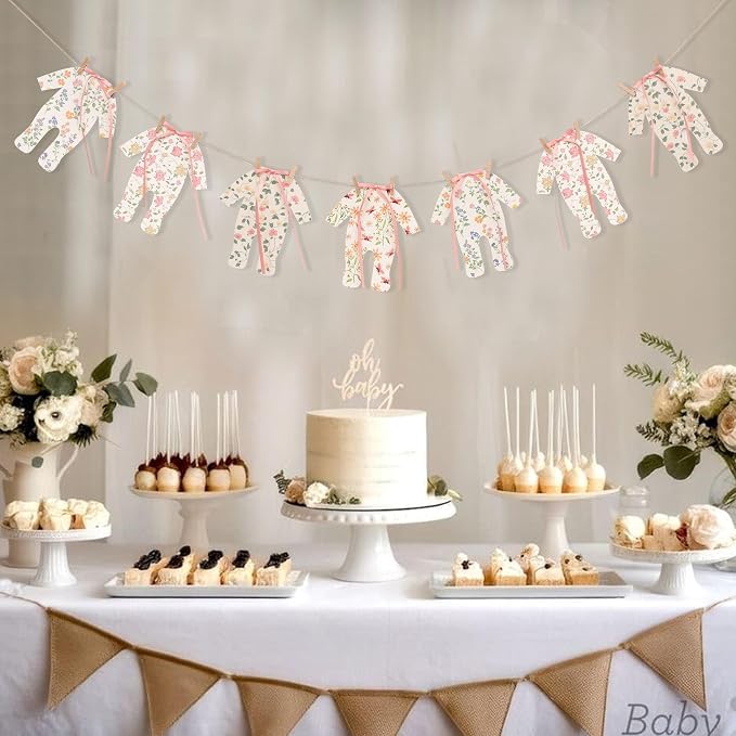 7pcs Neutral Baby Shower Bunting - Image 4