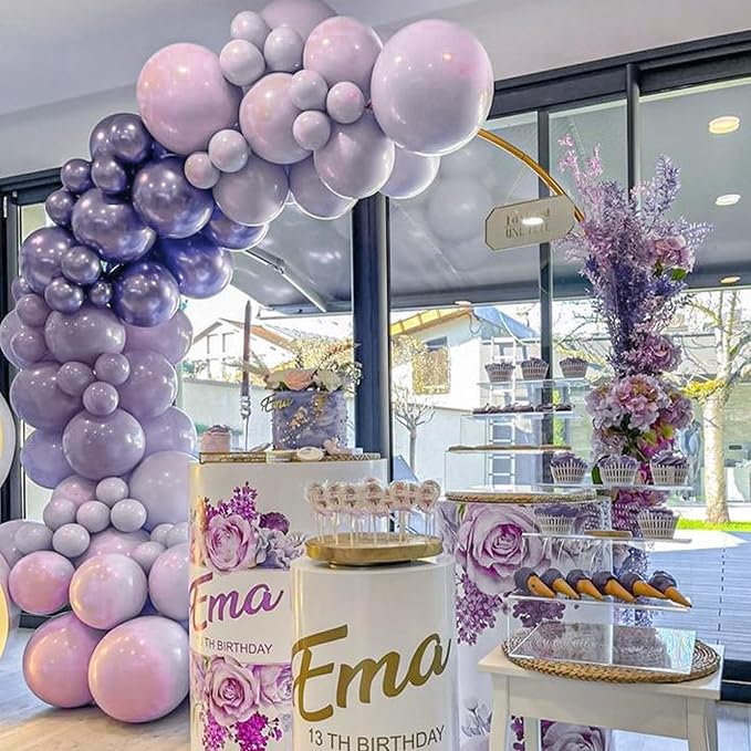 PartyWoo Dusty Purple Balloons 100pcs Lavender Lilac Boho Neutral Color | - Image 7