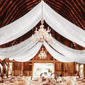 4 Panels White Ceiling Drapes for Wedding Ceiling Drapes 5ftx10ft Wedding Arch by Showgeous