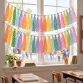 Fanfanwin 2 Pcs 6.7 ft Rainbow Checkerboard Tassel Garland, Colorful Fabric by Fanfanwin