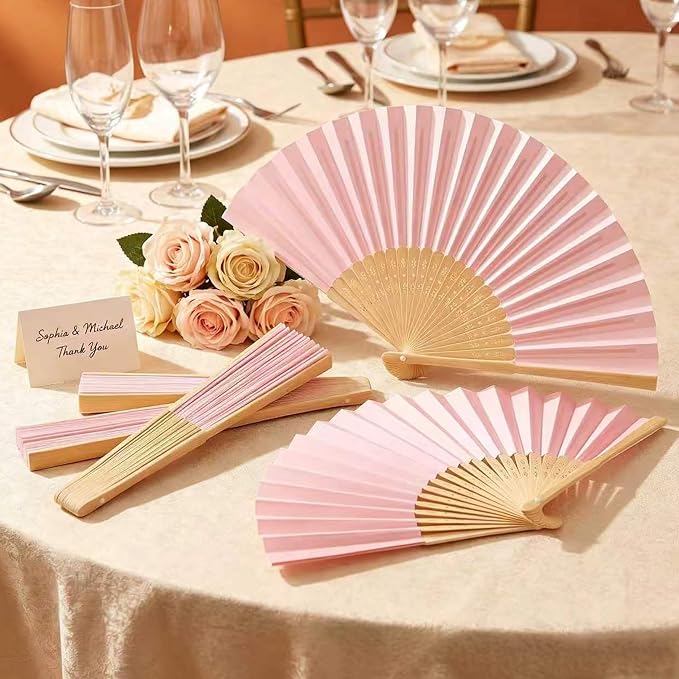 Paper Hand Fans, 8.3 Inch Foldable Handheld Fans - Image 9