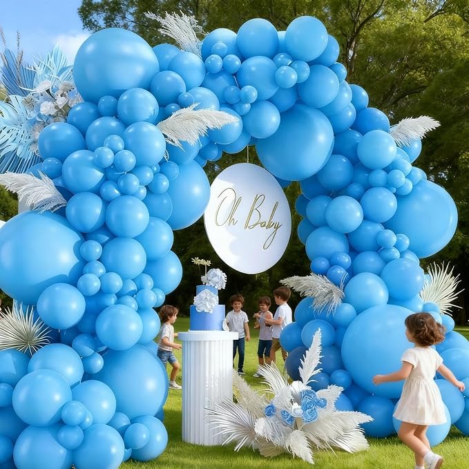 412pcs Light Blue Balloons Different Sizes 18 12 10 5 Inch, baby blue balloon - Image 5