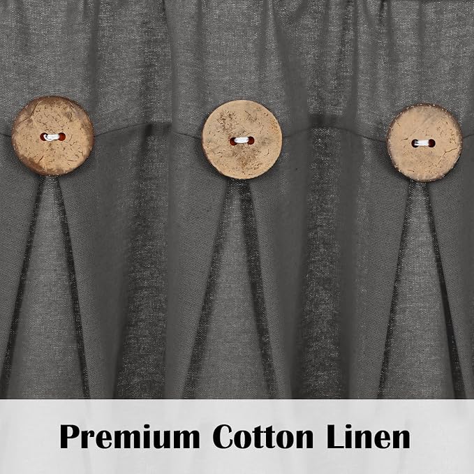 Farmhouse Valance Curtains, Boho Cotton Linen Kitchen Valance, Rod Pocket - Image 4