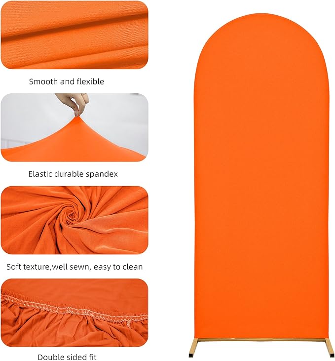 Wedding Arch Cover 7.2FT 6.6FT 6FT Arch Backdrop Cover Spandex Fitted Arch Cover for Round Top Chiara Backdrop Stand Covers for Wedding Birthday Party Baby Shower Banquet Ceremony Decoration