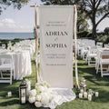 Custom Wedding Welcome Banner, Personalized Cotton Hanging Sign | by DUNACO