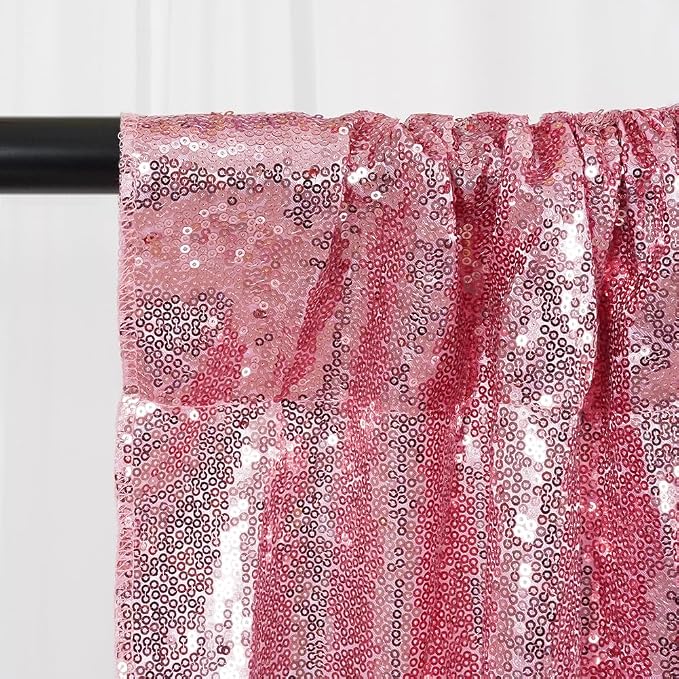 SquarePie 10x10ft Fuchsia Pink Sequin Backdrop, High Density Non-Transparent - Image 9