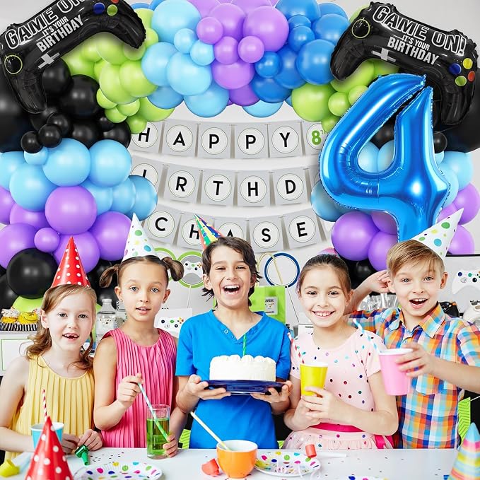 4th Birthday Video Game Balloons Arch, 4th Game Party Balloons Garland Kit 4th - Image 7