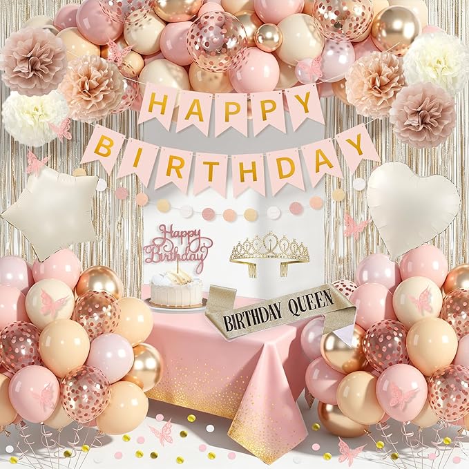 Amandir Boho Dusty Pink Birthday Decorations by Amandir