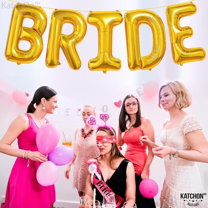 KatchOn Gold Bride Balloons 40 Inch, Bachelorette Party Decorations | Gold - Image 5