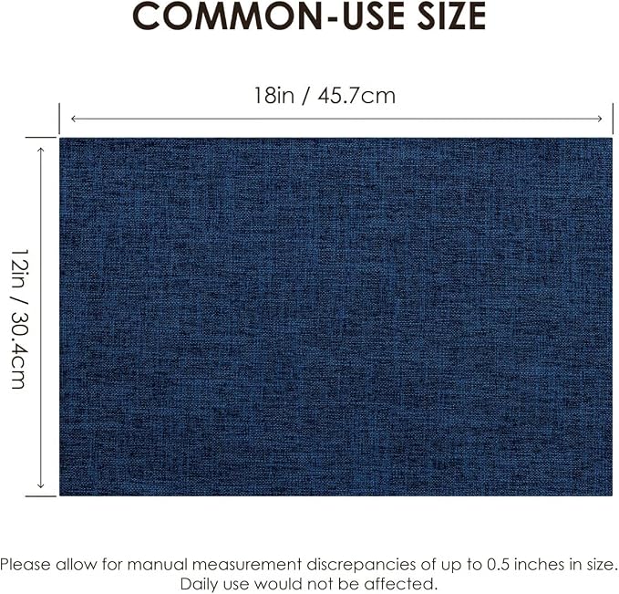 Placemats Set of 4, Bilayer Thickened Linen Place Mats Heat Resistant Machine - Image 6