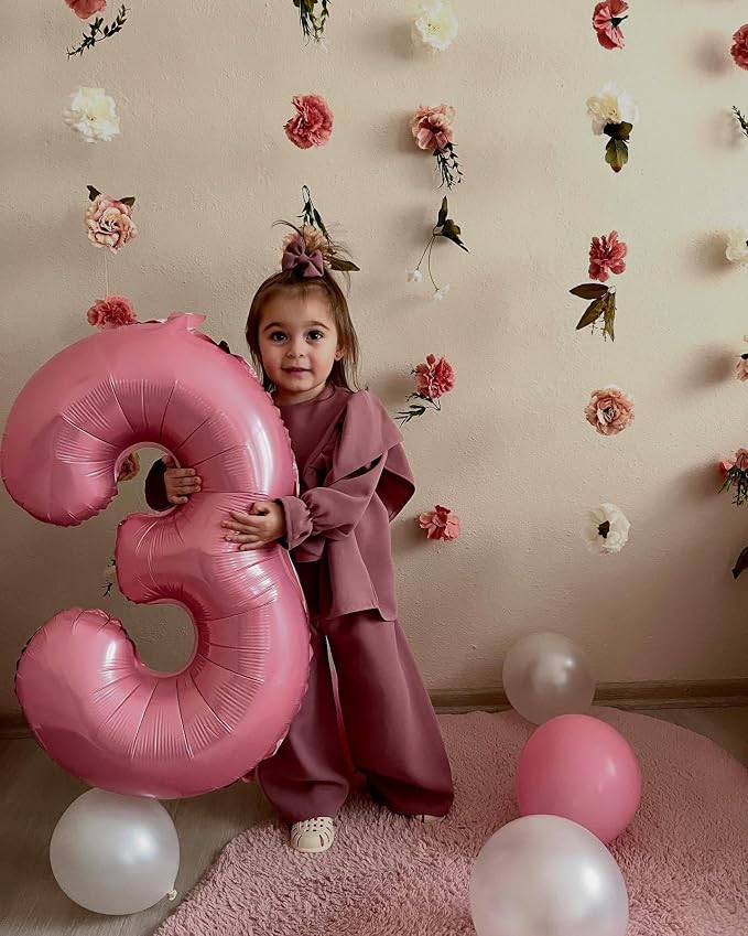 1 Balloon - Pastel Pink Birthday Number Balloons, 40 Inch Decorations | Pastel - Image 8