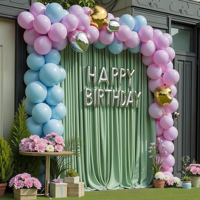 Sage Green Backdrop Curtain for Parties Backdrop Drapes 10x8FT | Wrinkle Free - Image 6