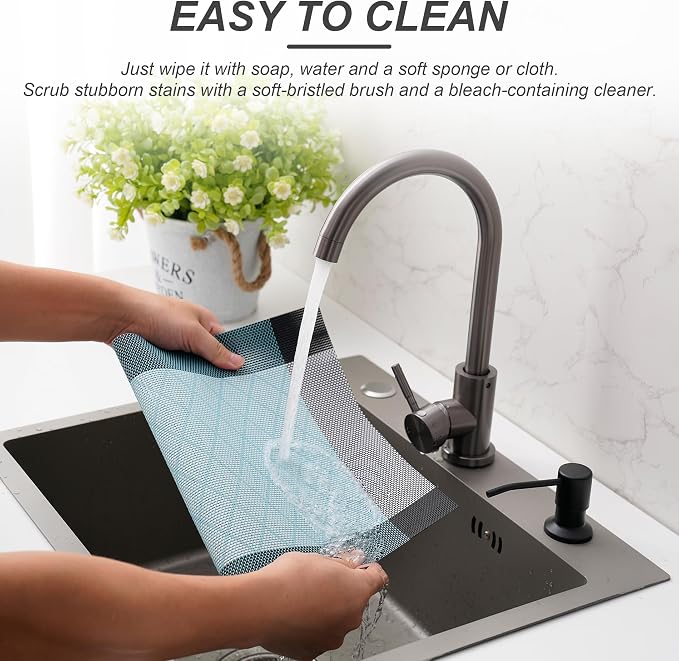 Placemats Set of 4 Washable Indoor | Outdoor Vinyl Place Mats - Image 3