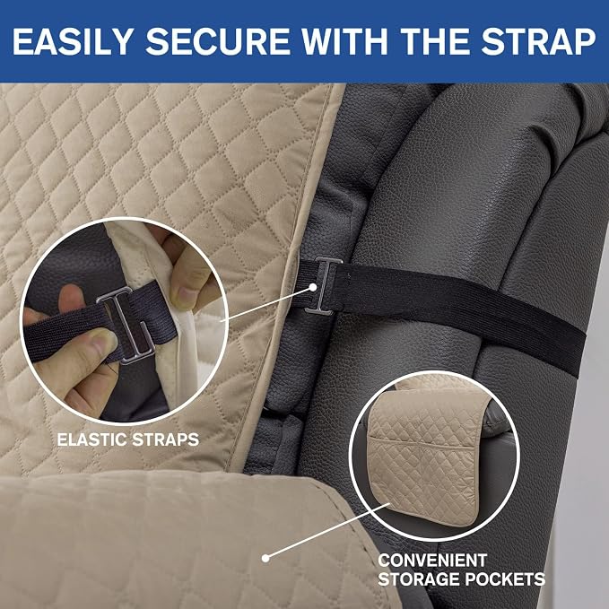 XINEAGE Water Resistant Recliner Cover, Nonslip Recliner Chair Covers - Image 3
