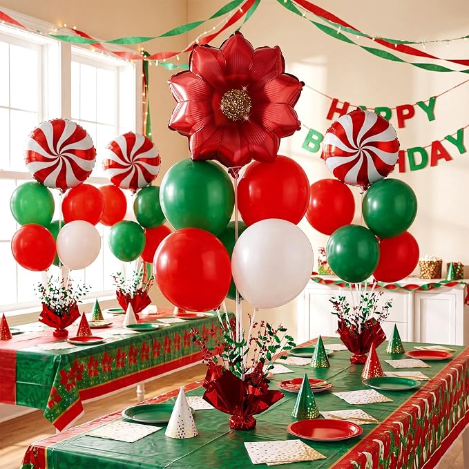 Civaner Christmas Party Balloons Stand Kit 6 Sets, and Green - Image 4