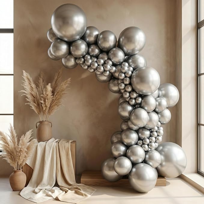 Sempertex Reflex Silver Balloons, 5 Inch, Graduation, Baby Shower, Anniversary - Image 3
