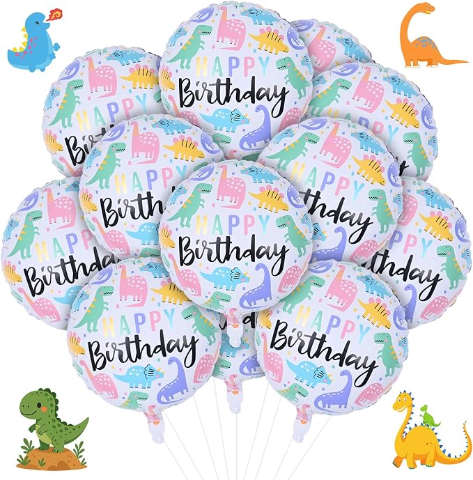 18" Dinosaur Balloons for Party Decorations, HAPPY Birthday Dino Foil Balloons - Image 9