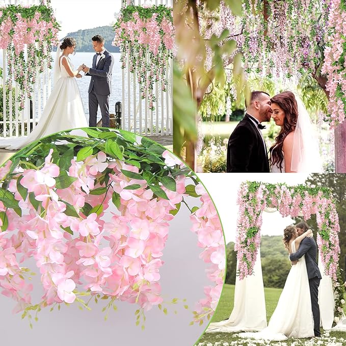 Findosom Wisteria Artificial Flowers Garland, Flower Garland Decorations - Image 5