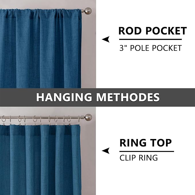 Tollpiz Short Linen Tier Curtains Rod Pocket Semi Sheer Half Kitchen Curtain - Image 5