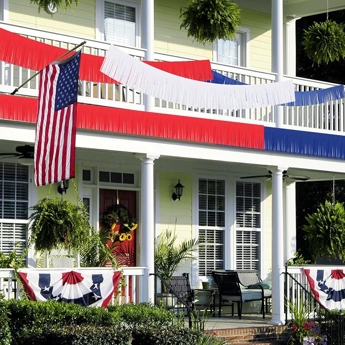 Taiyin 12 Pack 120 Feet Red White Blue Garland Streamers 4th of July - Image 2