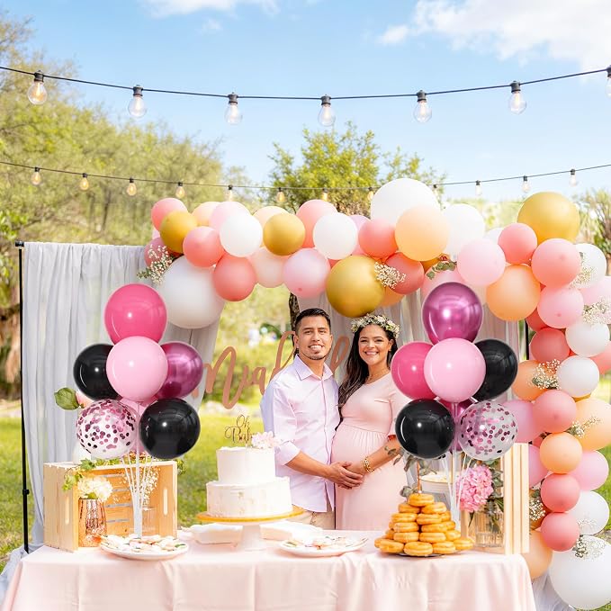 Pink and Black Balloons Table Centerpieces Stand Kit - Image 8