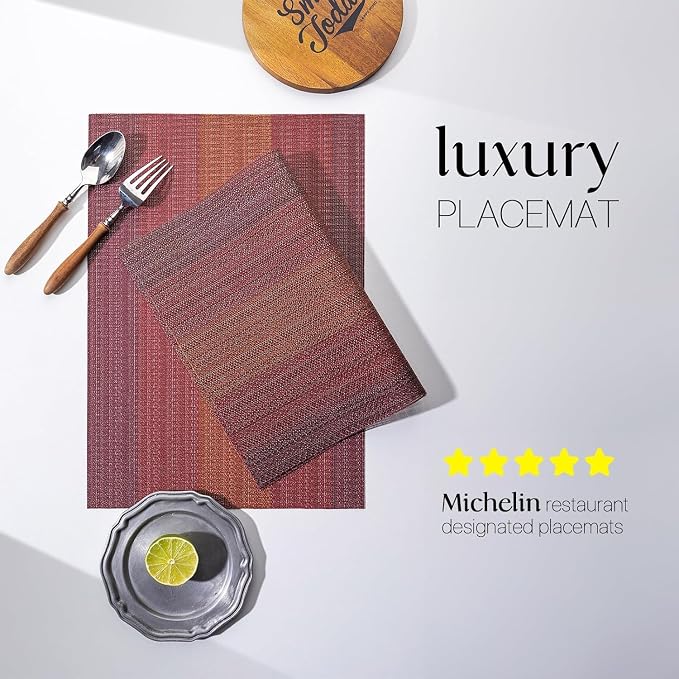 LEXMORE PlaceMats Set of 12 Vinyl/Plastic Woven Place Mats - Image 2