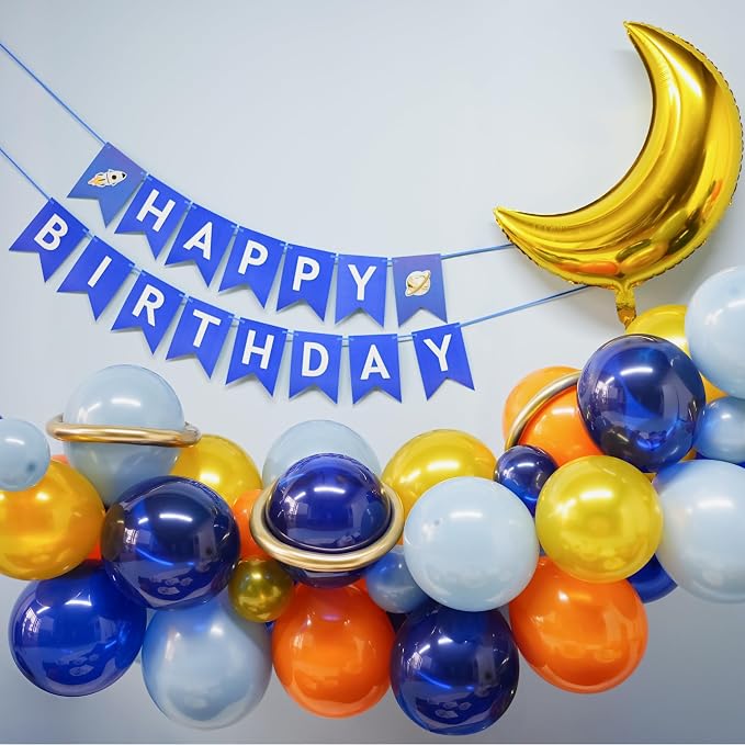 Outer Space Birthday Banner, Pre-Strung Galaxy Party Decorations - Image 7