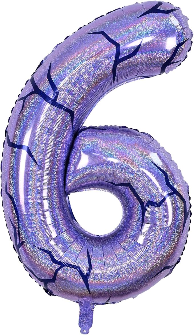 40 Inch Purple Kpop Number 6 Balloon by Froova