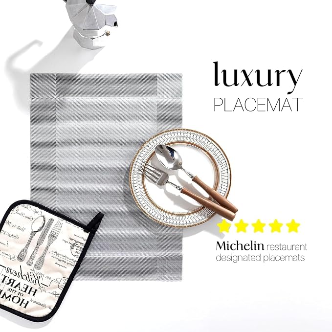 LEXMORE PlaceMats Set of 12 Vinyl/Plastic Woven Place Mats - Image 2