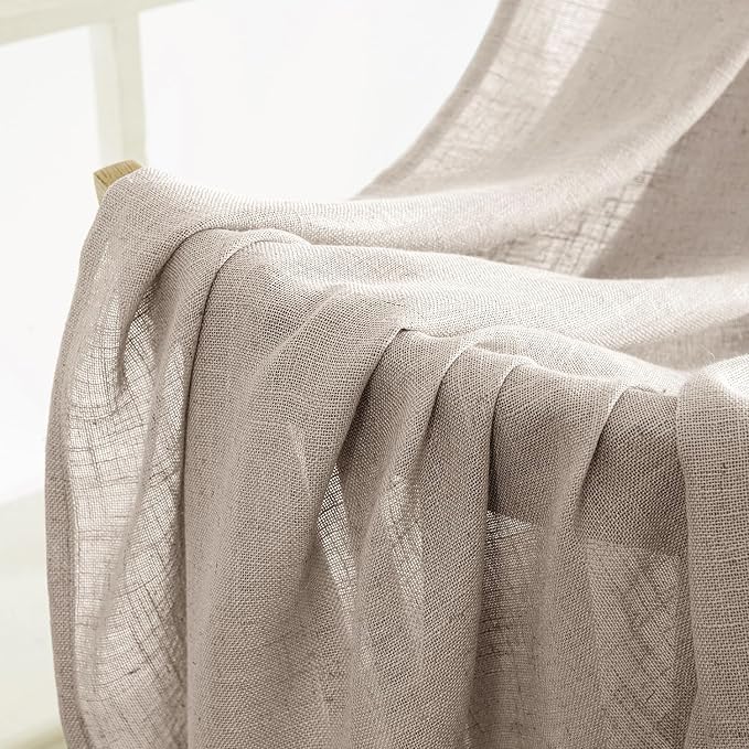 MIULEE Natural Linen Curtains 52x54 Inch Length - Image 6