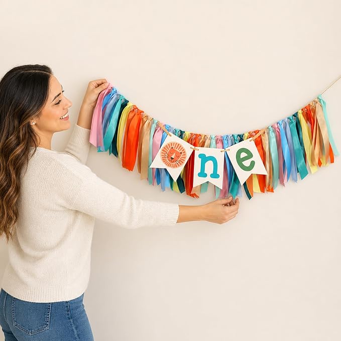 Jungle Lion 1st Birthday Highchair Banner - Image 9