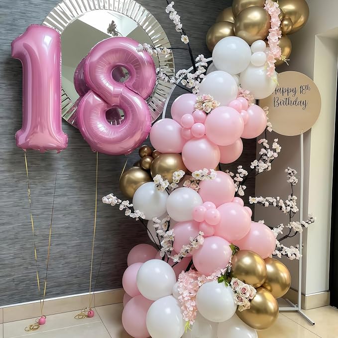 Pastel Pink 17 Balloon, Light Pink 17 Balloons Number, 40 Inch Helium Foil - Image 4