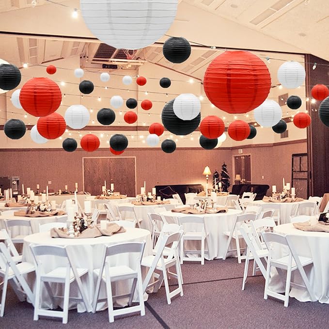 15 Pcs Round Paper Lanterns, casino and pirate theme birthdays, baby showers - Image 3