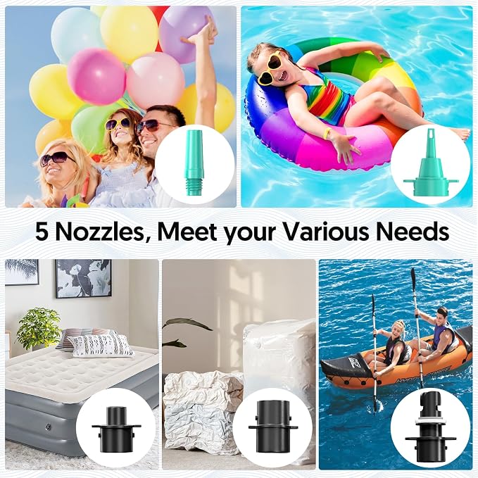 MAACOULD Electric Air Pump for Inflatables: Air Mattress Pump for Balloons Pool - Image 4