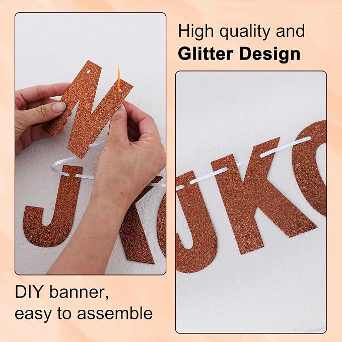 BEISHIDA Glitter Brown 116 PCS A-Z DIY Letter Custom Banner Party Decor | 111 - Image 2