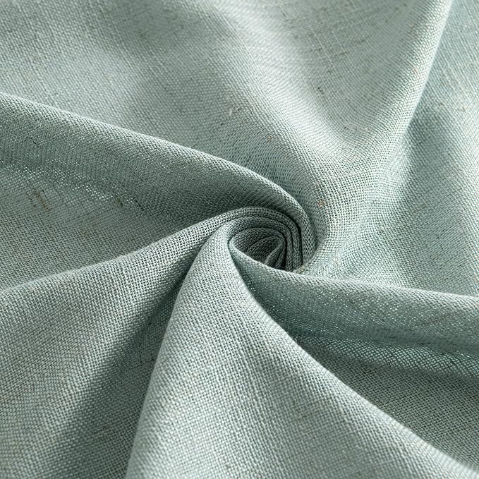 MIULEE Sea Green Linen Curtains 52x96 Inch Long Soft Thick Linen Textured | - Image 8
