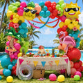 161pcs Summer Tropical Balloon Arch Garland Kit -Hot Pink Red Orange Green by AobkDeco
