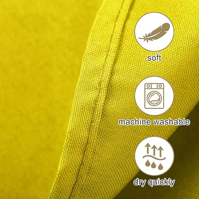Ascoza 2pack 60x102 Inch Yellow Rectangular Tablecloth 6 Feet Table Cloth in Polyester Fabric for Wedding/Banquet/Restaurant/Parties