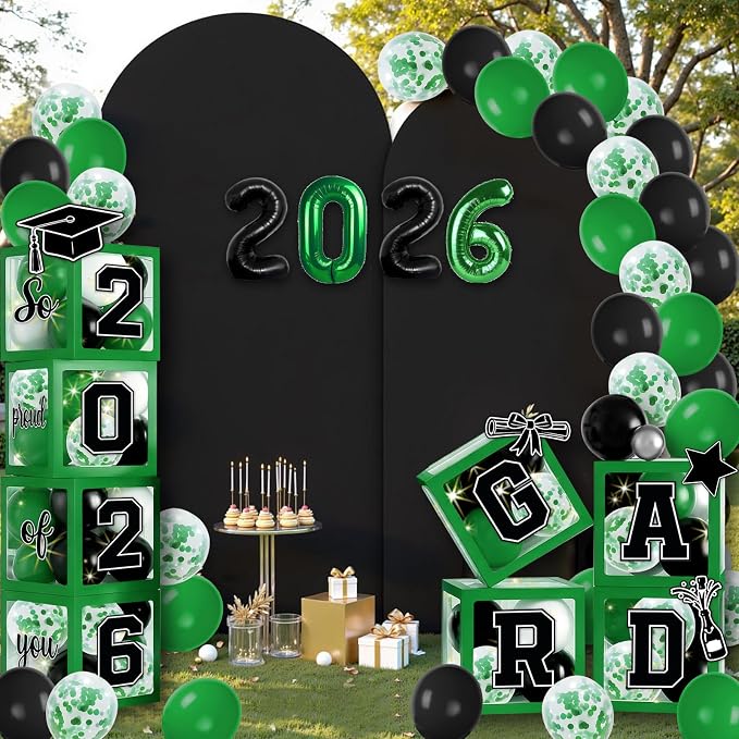 2026 Graduation Balloon Boxes Decorations – Clear Balloon Box Stack - Image 4