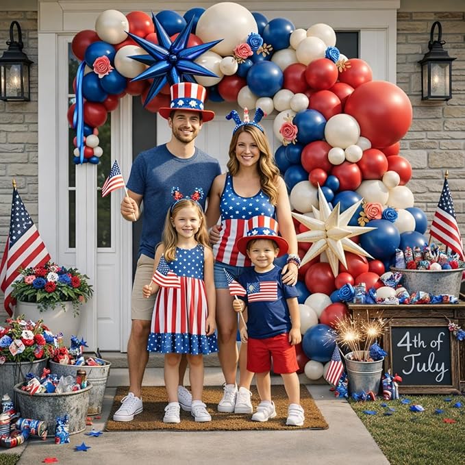 Tesochye Red White and Blue Balloon Arch Kit, Patriotic Balloon Arch Kit | - Image 3